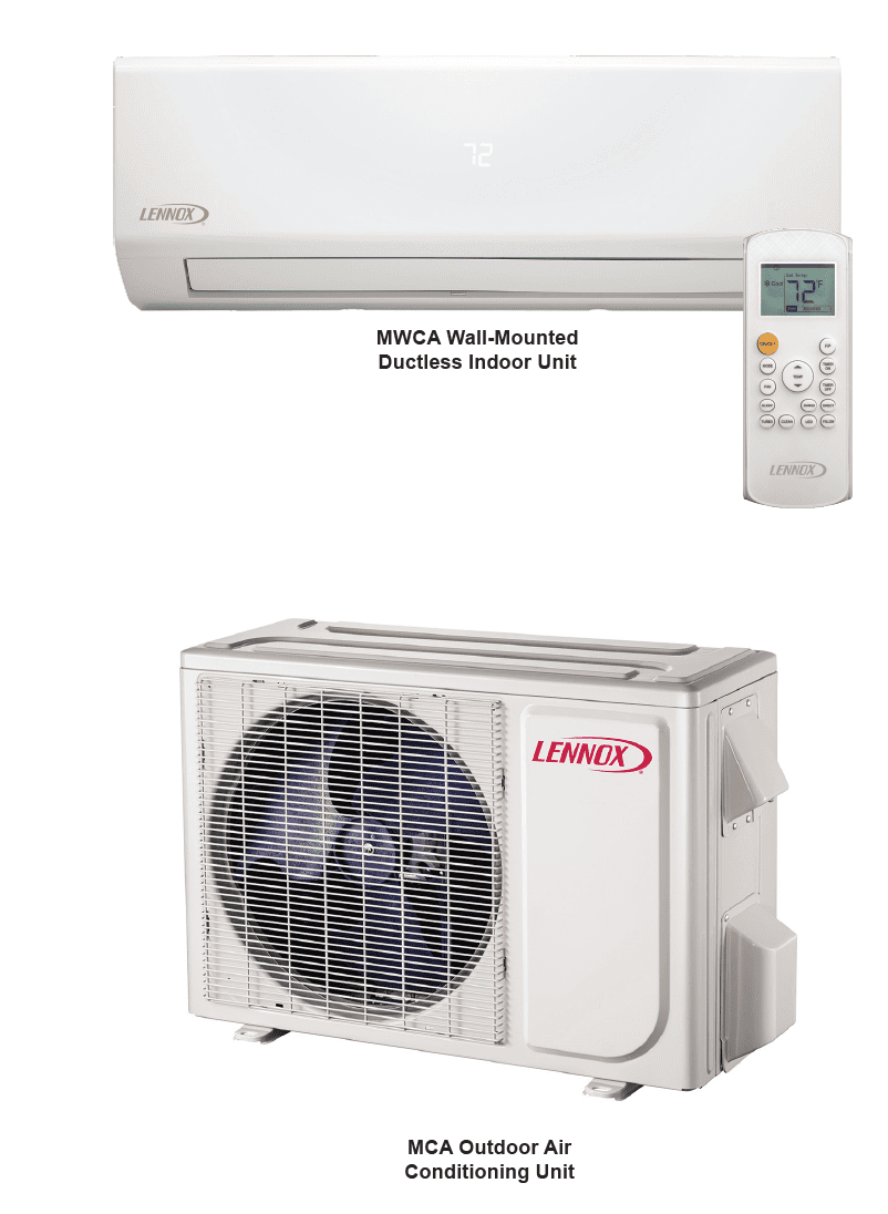 Ductless Mini Split Lennox Air Conditioner Outdoor Indoor Unit Single 